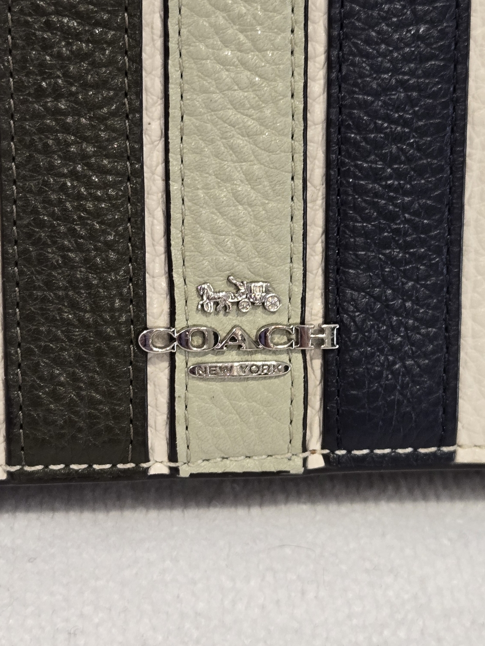 Coach Anna Fold Over Clutch Crossbody with Racing Stripe - Picture 3 of 16